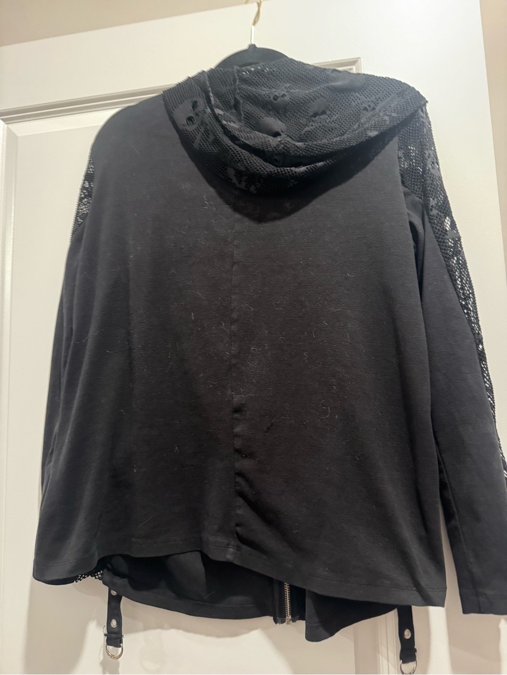 Tripp Skull Mesh Hooded Zip Jacket - Black - Picture 3 of 6
